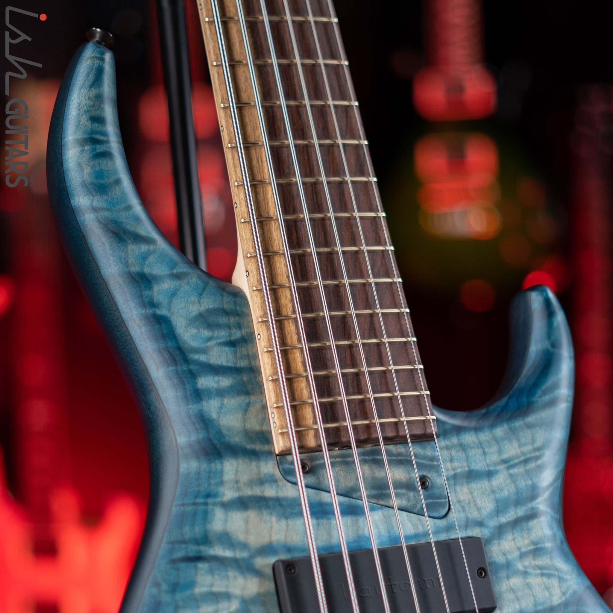 MTD 635-24 6-String Bass Quilt Maple Blue Burst Satin – Ish Guitars