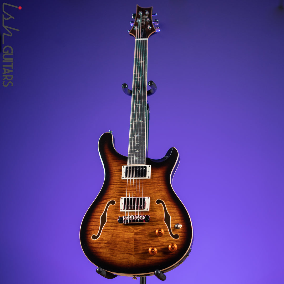 PRS SE Hollowbody II Piezo Electric Guitar Black Gold Burst