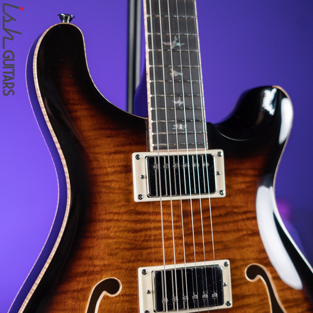 PRS SE Hollowbody II Piezo Electric Guitar Black Gold Burst