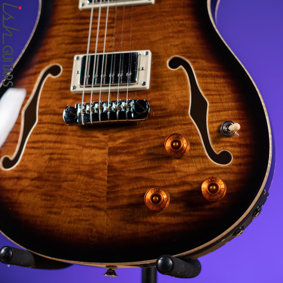 PRS SE Hollowbody II Piezo Electric Guitar Black Gold Burst