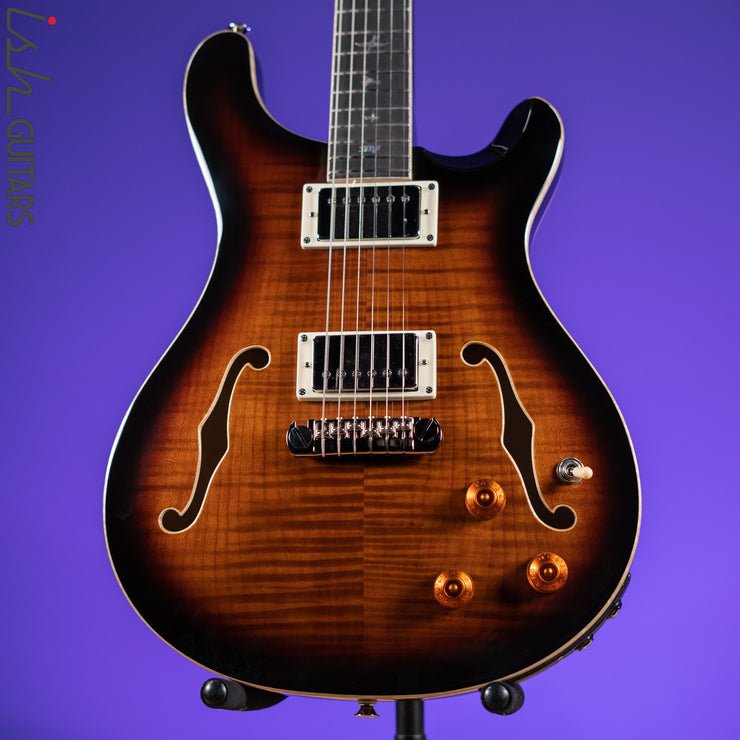 PRS SE Hollowbody II Piezo Electric Guitar Black Gold Burst