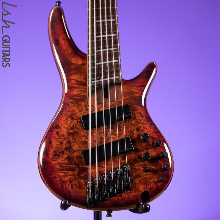 2018 Ibanez Bass Workshop SRMS806 Multi-Scale 6-String Bass Brown Topaz Burst Gloss