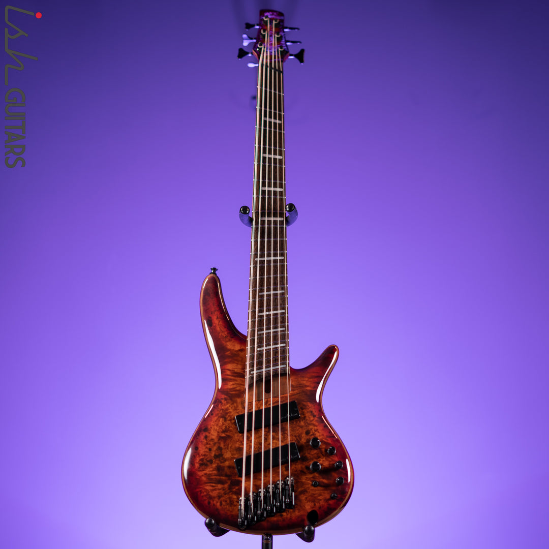2018 Ibanez Bass Workshop SRMS806 Multi-Scale 6-String Bass Brown Topaz Burst Gloss