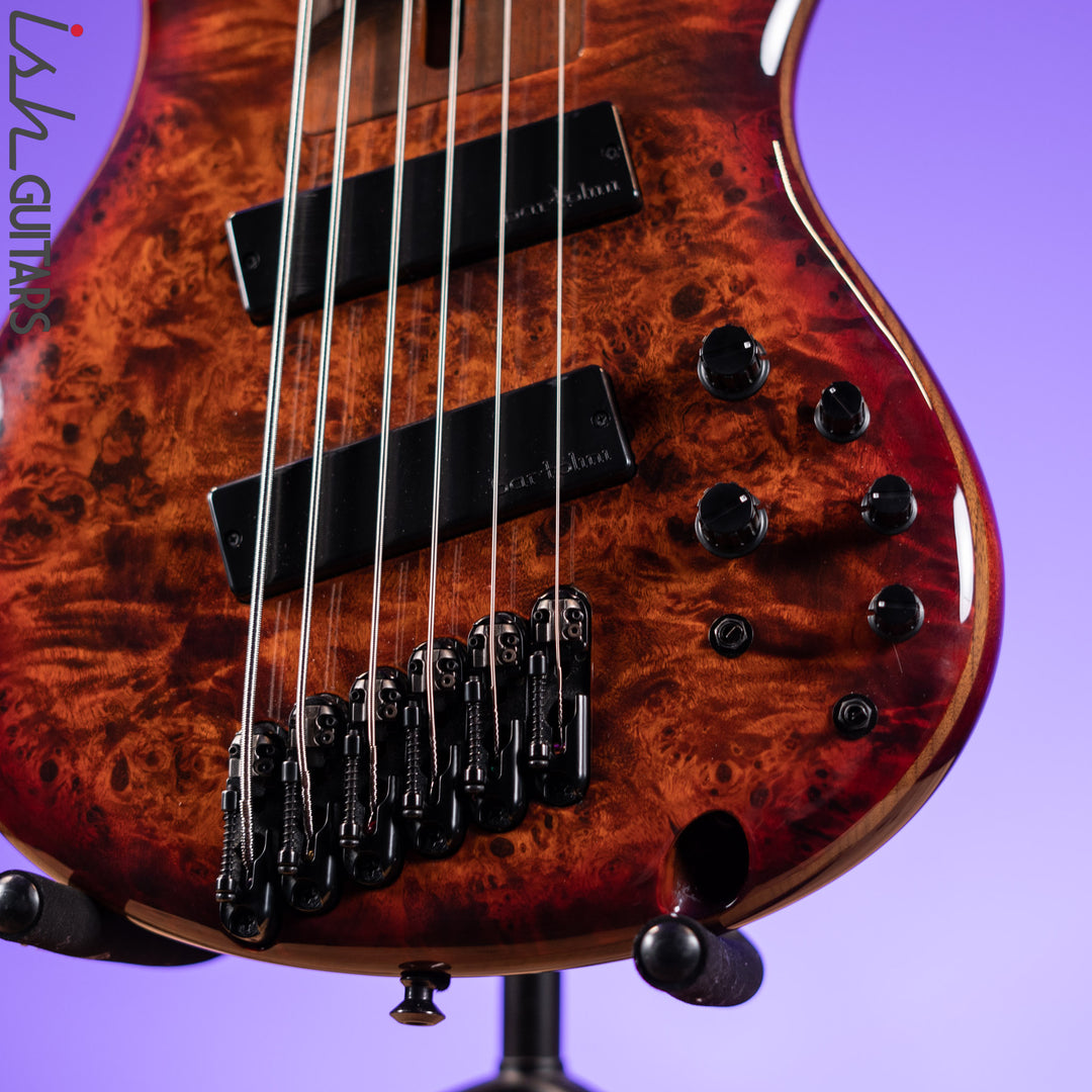 2018 Ibanez Bass Workshop SRMS806 Multi-Scale 6-String Bass Brown Topaz Burst Gloss