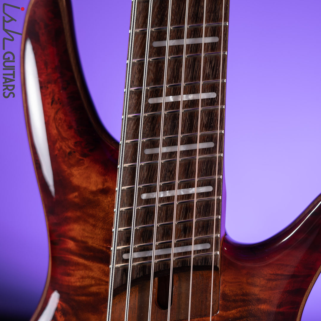 2018 Ibanez Bass Workshop SRMS806 Multi-Scale 6-String Bass Brown Topaz Burst Gloss