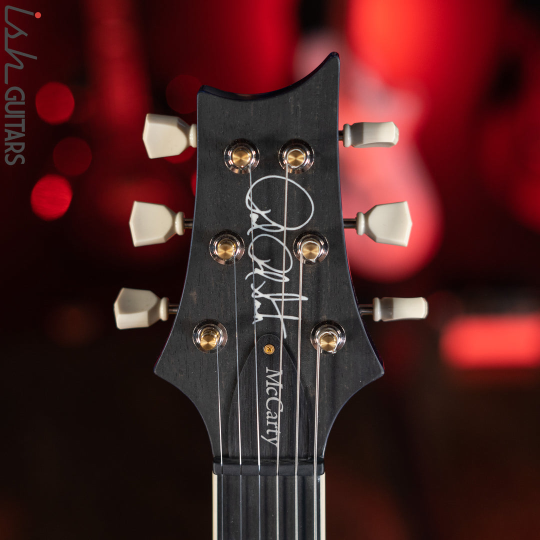 PRS McCarty Lefty Wood Library Faded Blue Jean w/ Blue Burst 10 Top Flame Maple