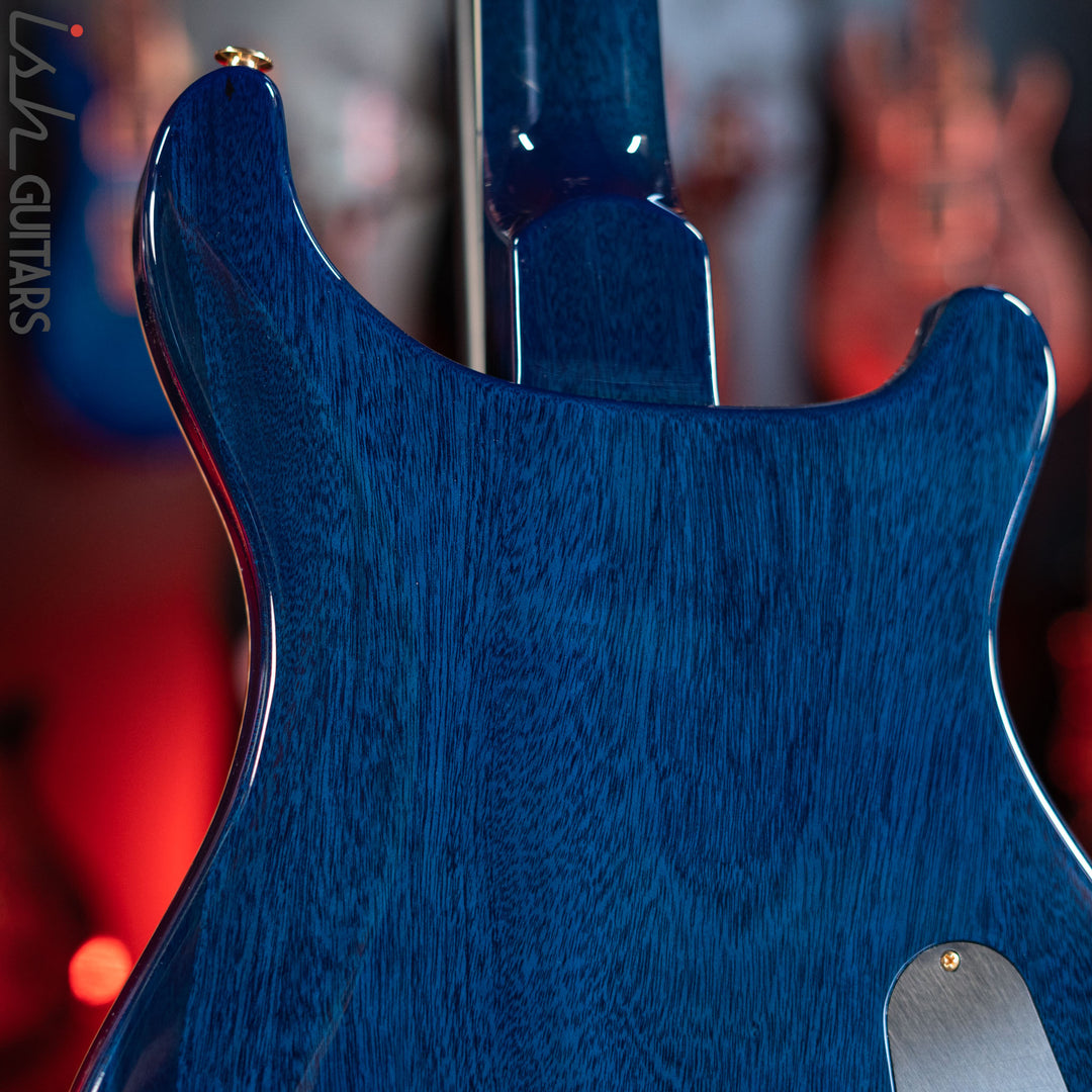 PRS McCarty Lefty Wood Library Faded Blue Jean w/ Blue Burst 10 Top Flame Maple