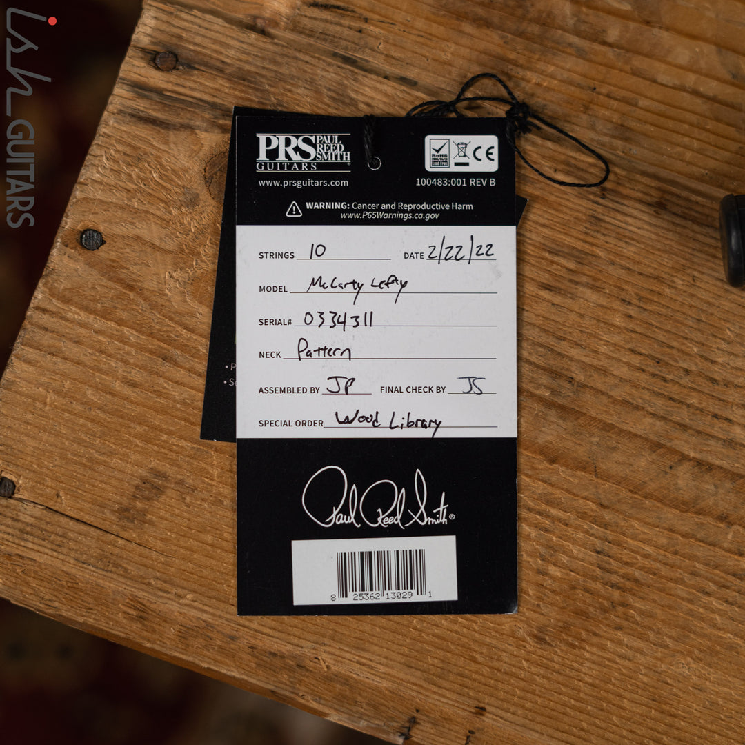 PRS McCarty Lefty Wood Library Faded Blue Jean w/ Blue Burst 10 Top Flame Maple