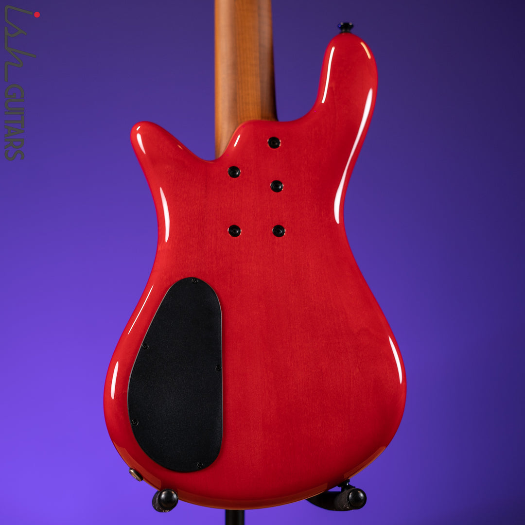 Spector Eurobolt 5 Inferno Red Gloss Poplar Burl Bass Guitar Demo