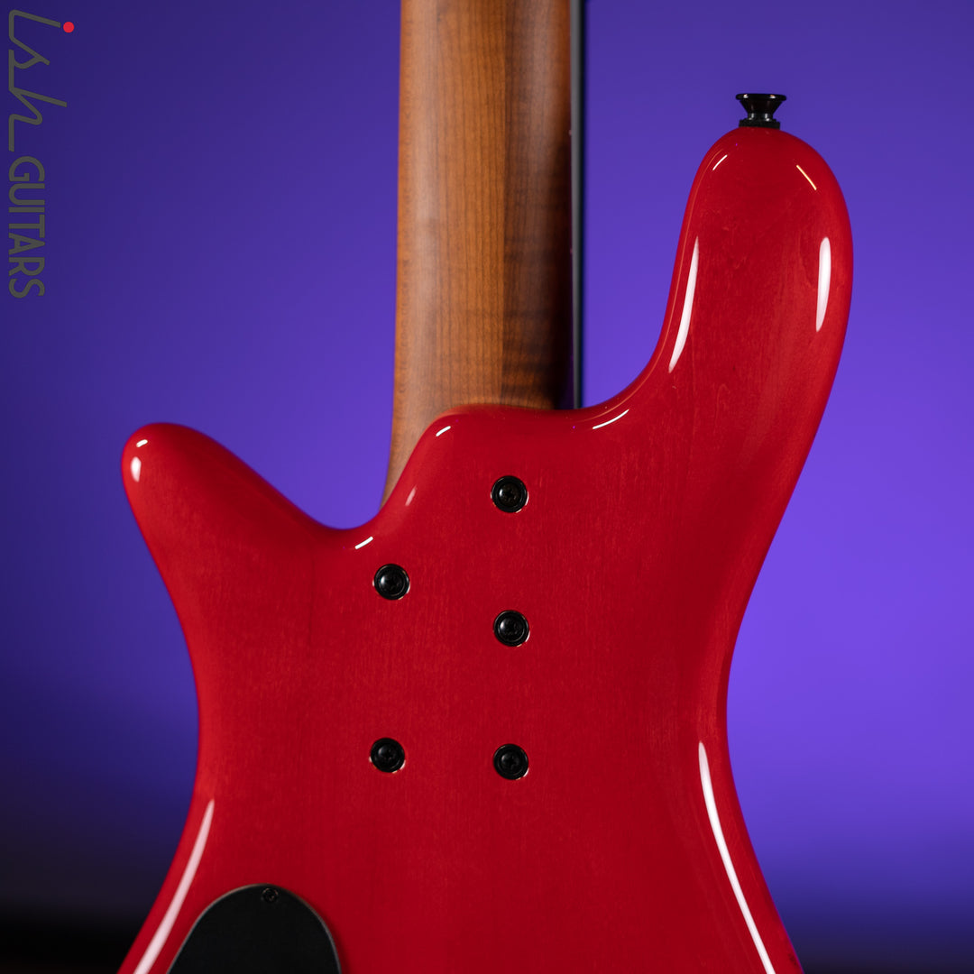 Spector Eurobolt 5 Inferno Red Gloss Poplar Burl Bass Guitar Demo