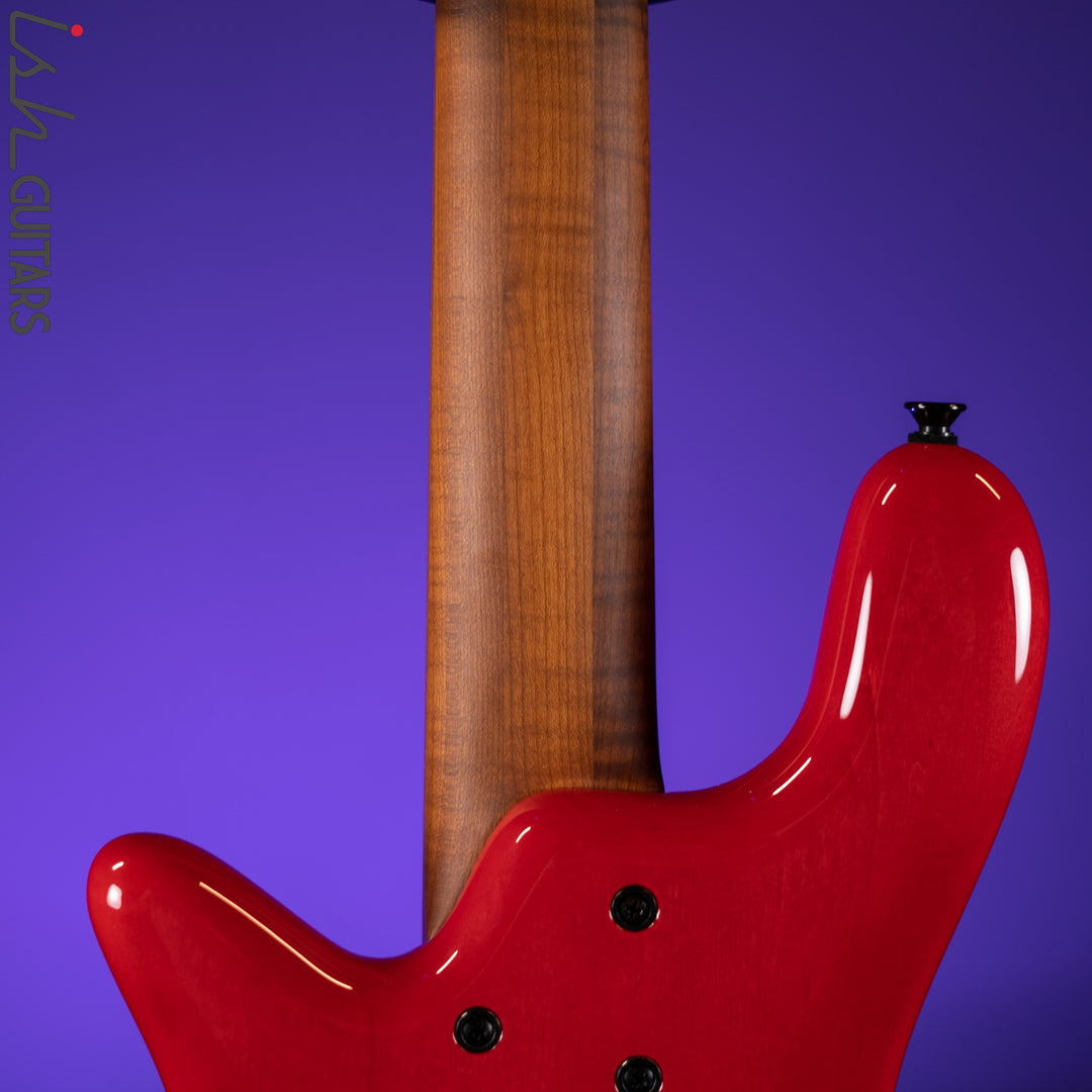 Spector Eurobolt 5 Inferno Red Gloss Poplar Burl Bass Guitar Demo