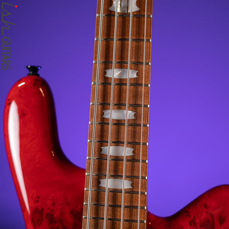 Spector Eurobolt 4 Inferno Red Gloss Poplar Burl Bass Guitar Demo