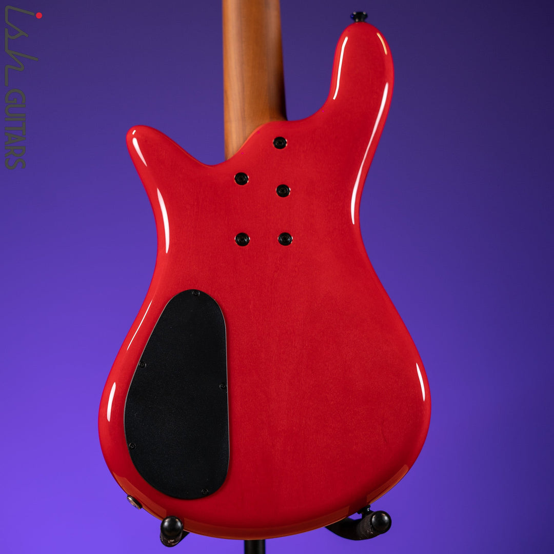 Spector Eurobolt 4 Inferno Red Gloss Poplar Burl Bass Guitar Demo