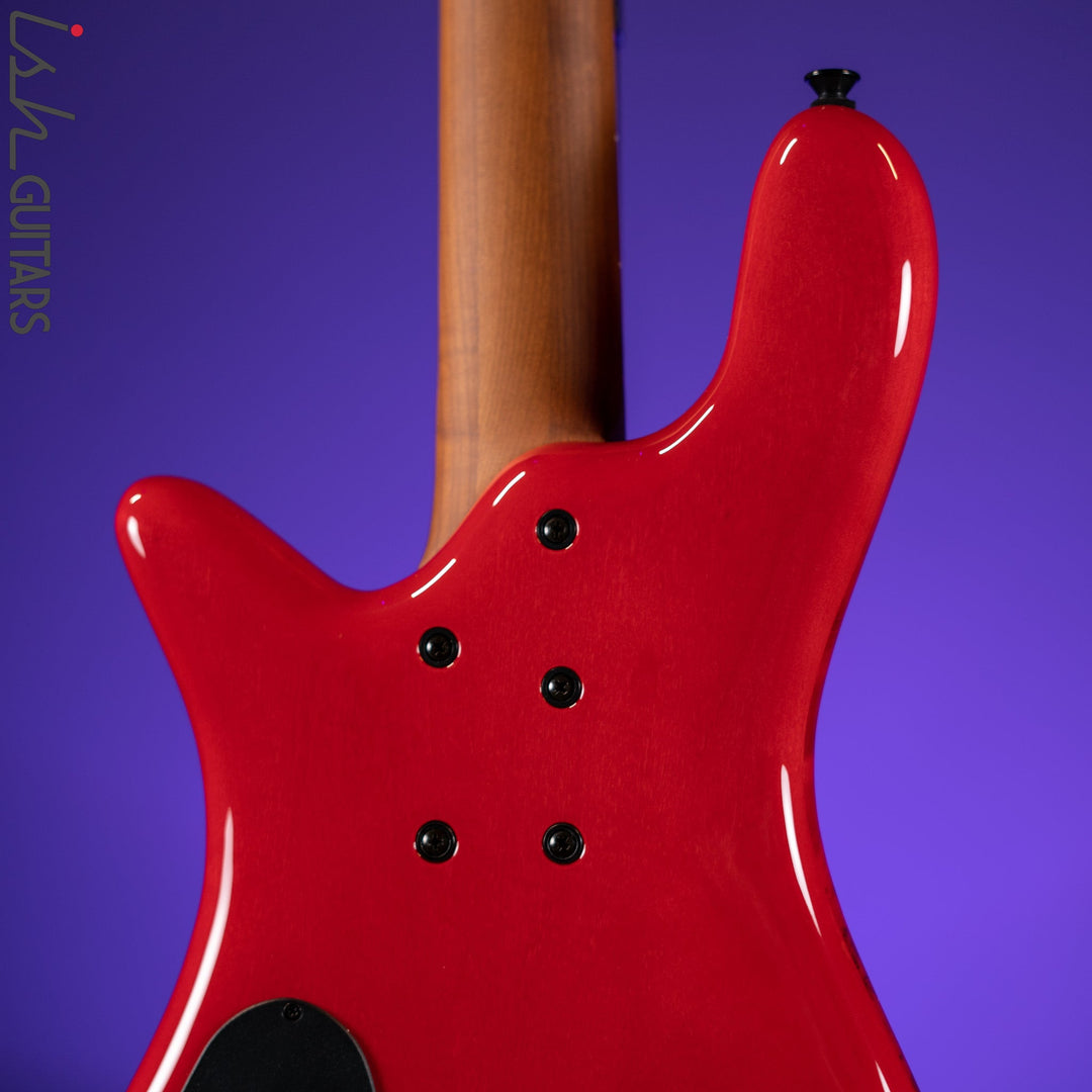 Spector Eurobolt 4 Inferno Red Gloss Poplar Burl Bass Guitar Demo