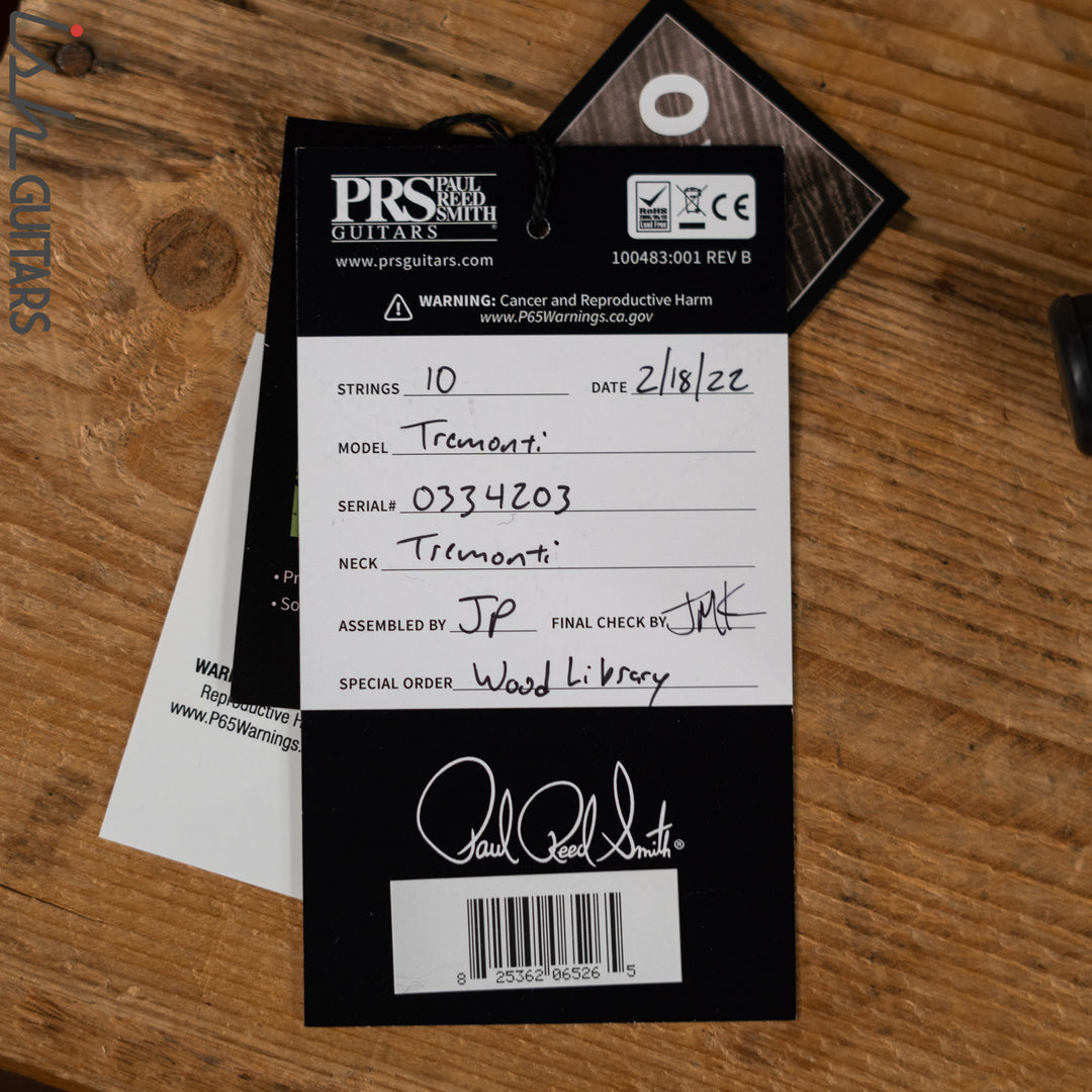 PRS Tremonti Stoptail Wood Library Violet Blue Burst 10 Top Quilt