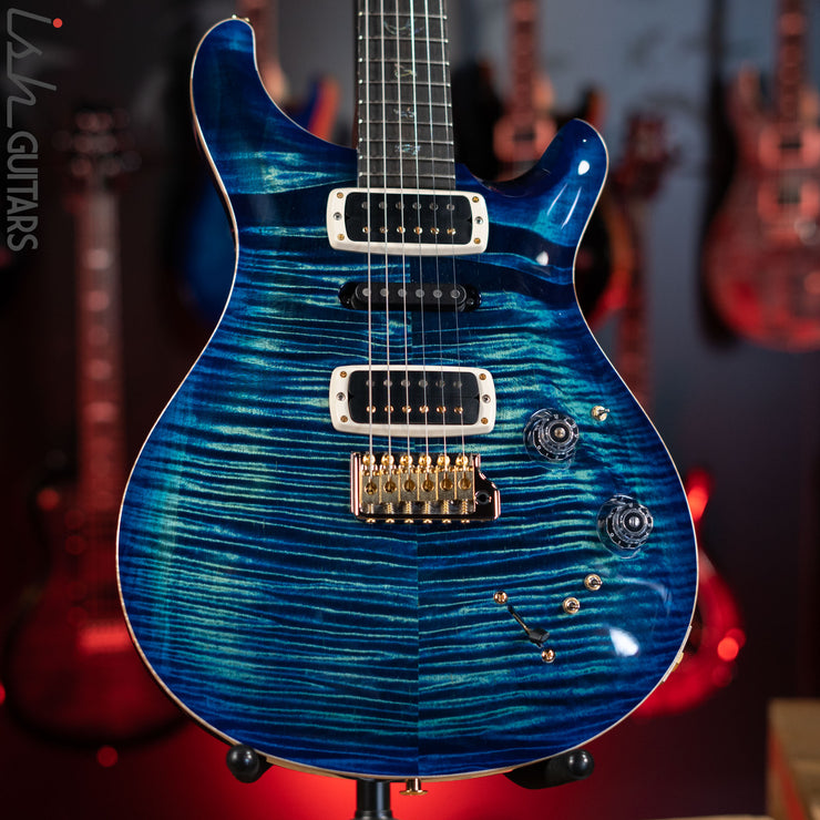 PRS Wood Library Modern Eagle V 10 Top Flame River Blue w/ Blue Burst