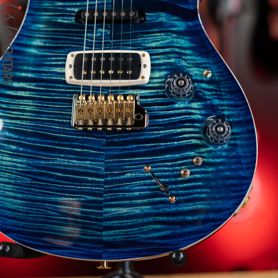 PRS Wood Library Modern Eagle V 10 Top Flame River Blue w/ Blue