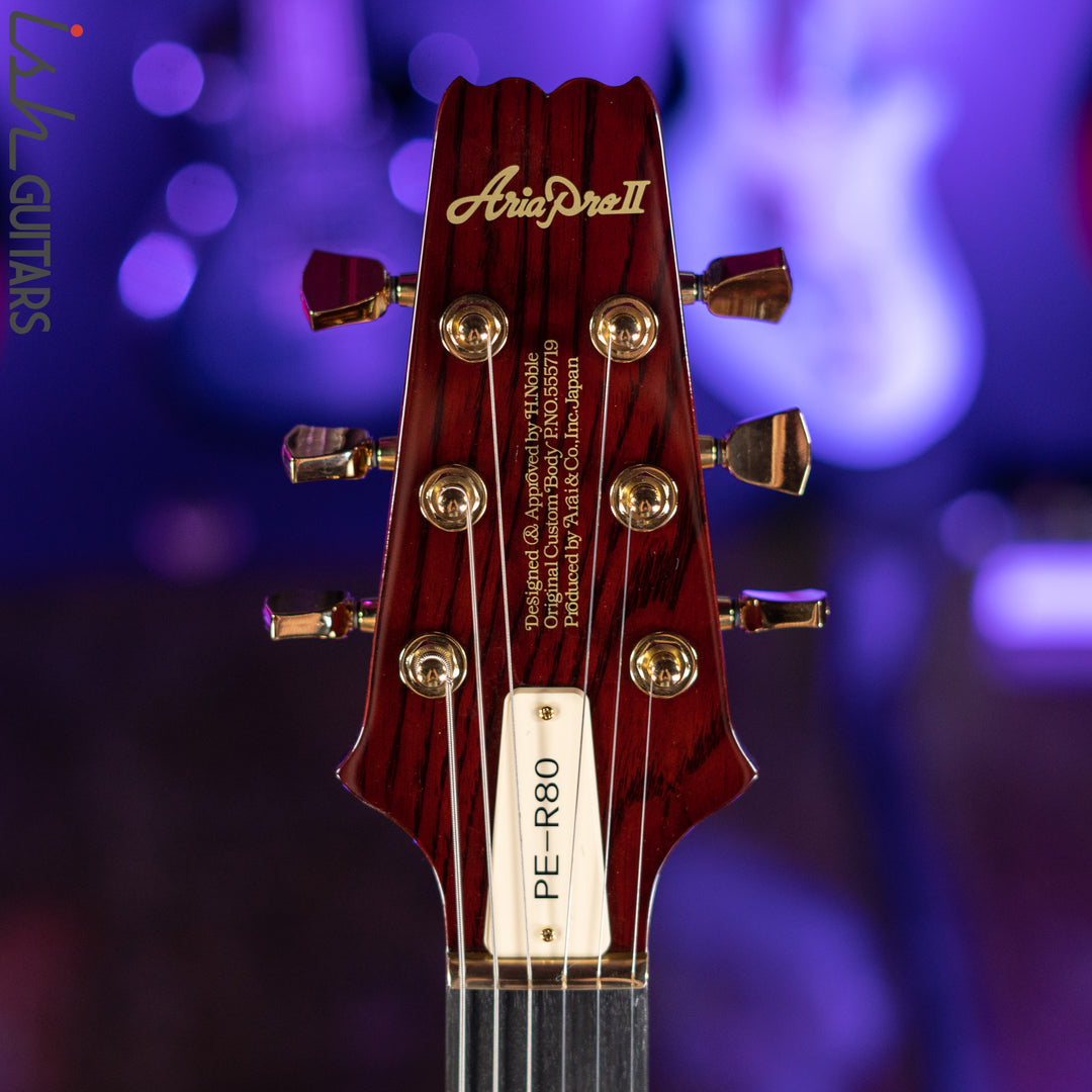 Aria Pro II PE-R80 Stained Brown Made in Japan MIJ Electric Guitar