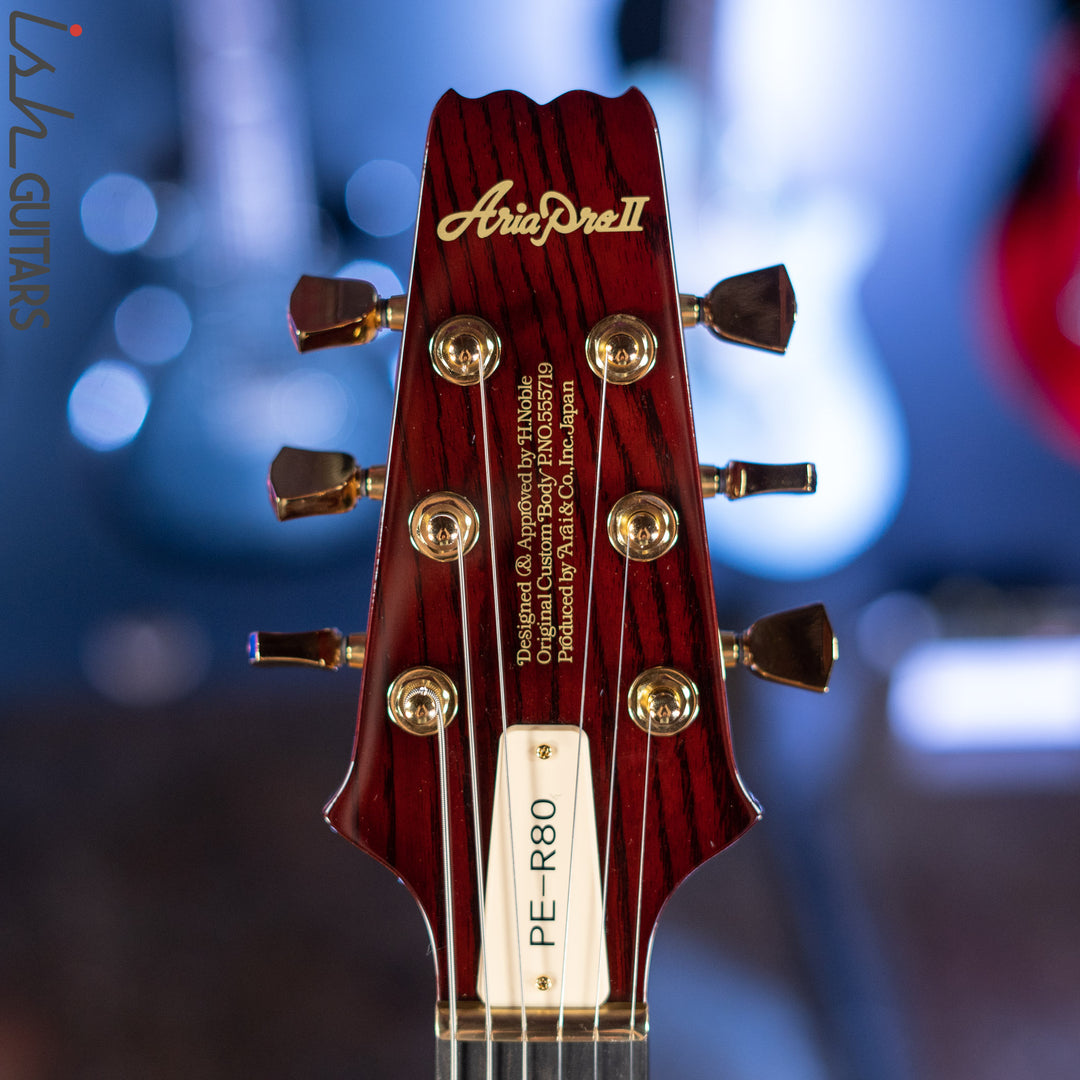 Aria Pro II PE-R80 Stained Brown Made in Japan MIJ Electric Guitar