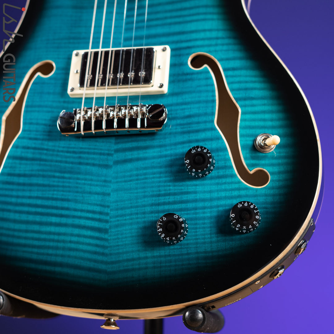 PRS SE Hollowbody II Piezo Electric Guitar Peacock Blue Sunburst