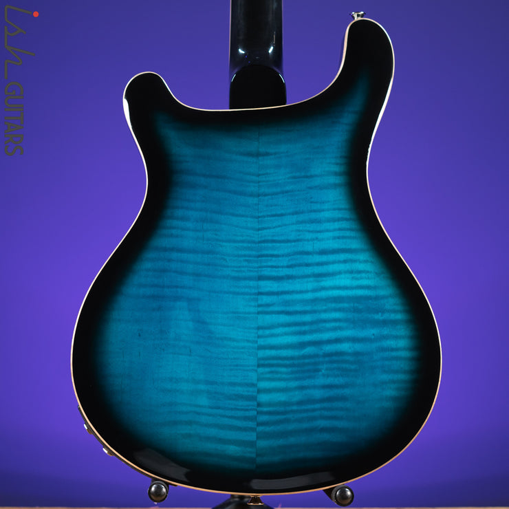 PRS SE Hollowbody II Piezo Electric Guitar Peacock Blue Sunburst Demo