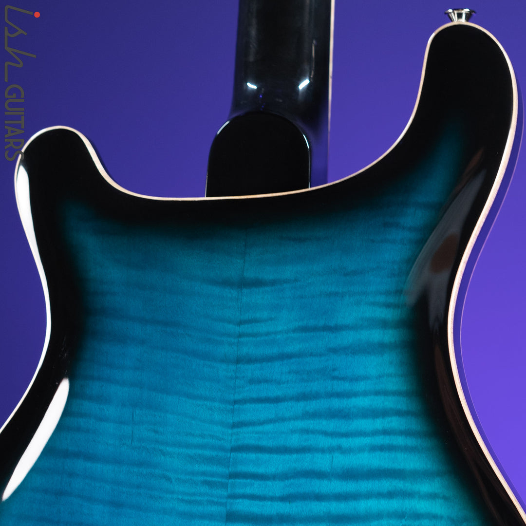 PRS SE Hollowbody II Piezo Electric Guitar Peacock Blue Sunburst Demo