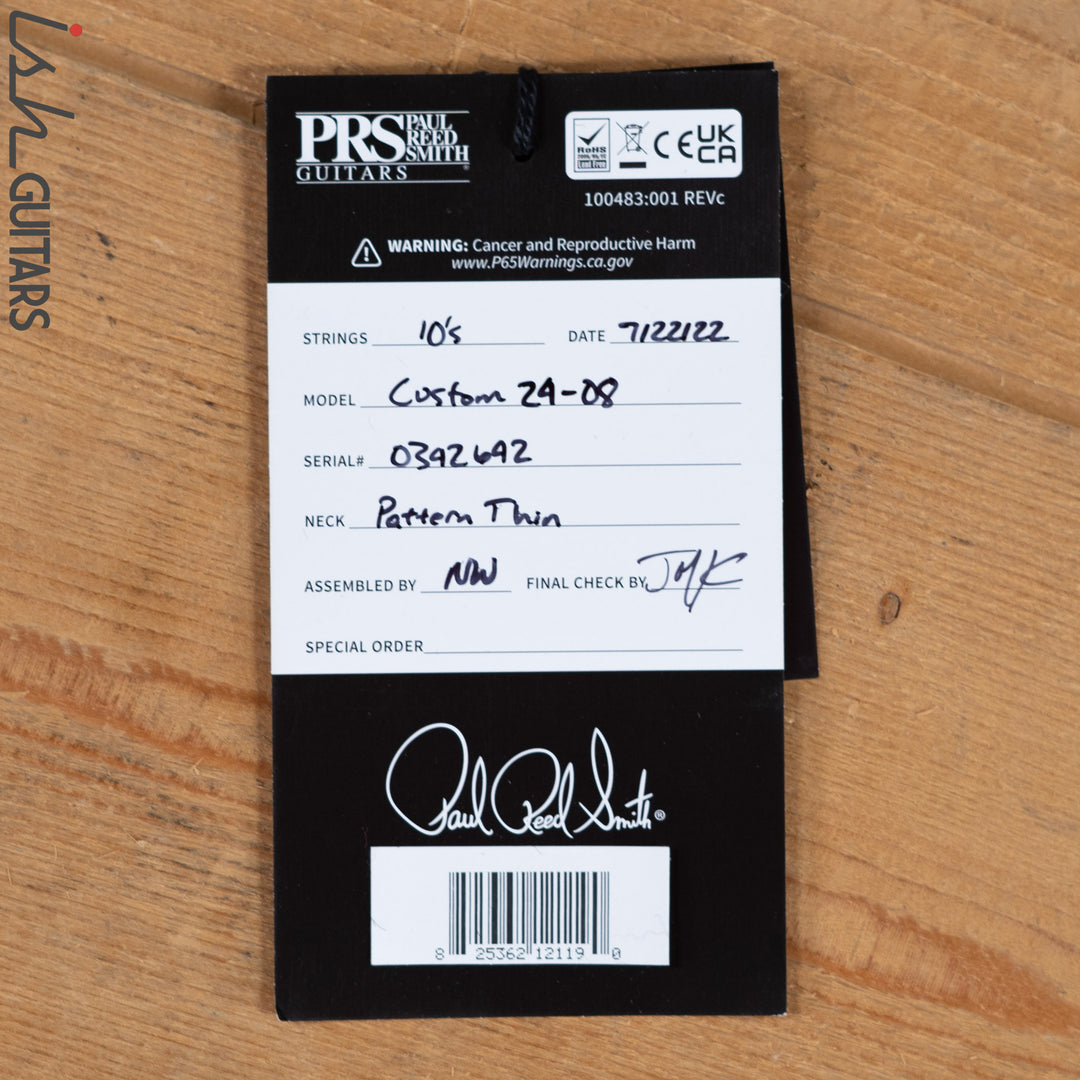 PRS Custom 24-08 Matteo Blue w/ Wrap Burst