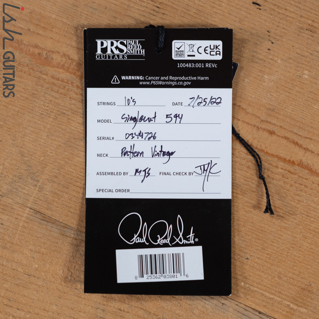 PRS McCarty 594 Singlecut Green w/ Black Back &amp; Natural Binding