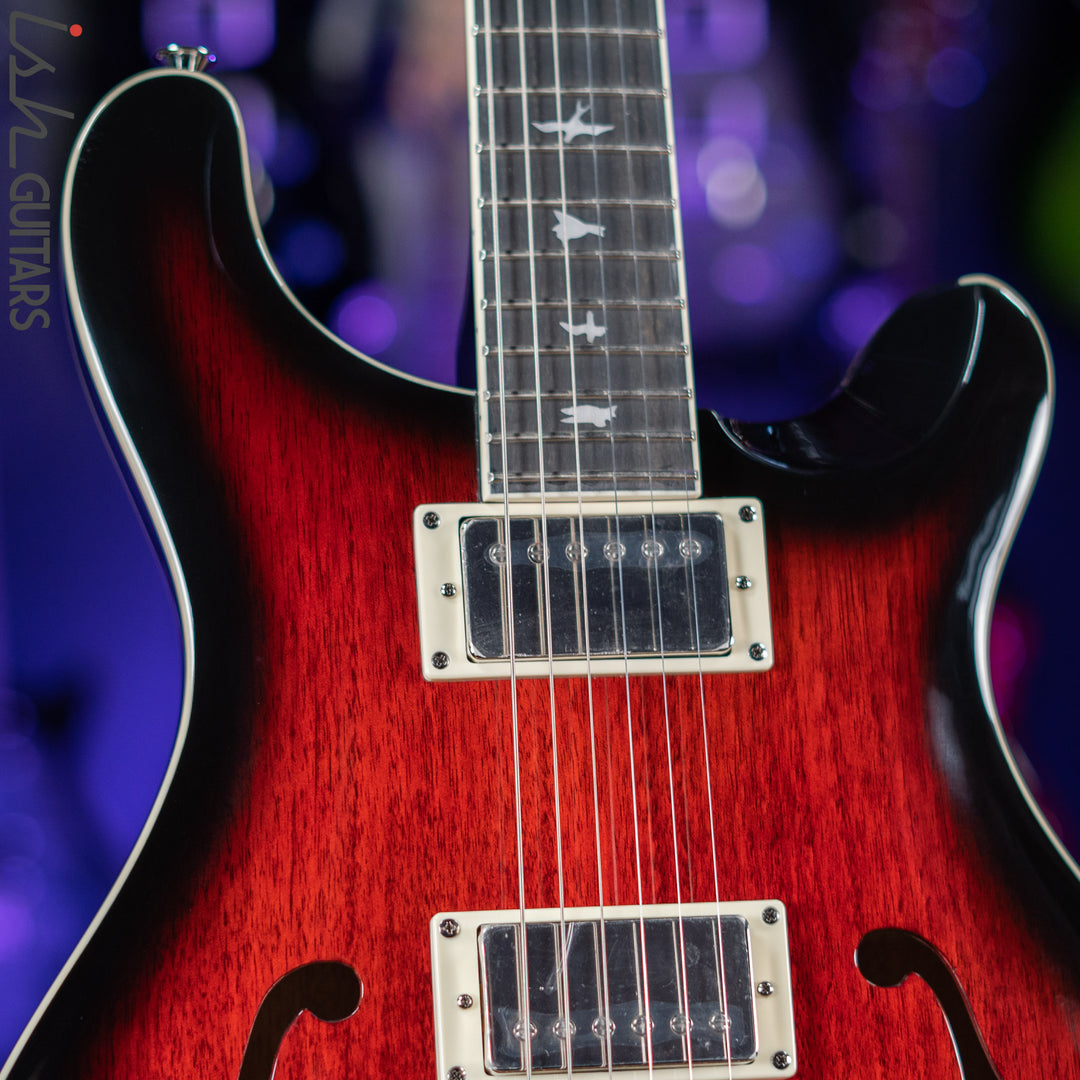 2021 PRS SE Hollowbody Standard Electric Guitar Fire Red Burst