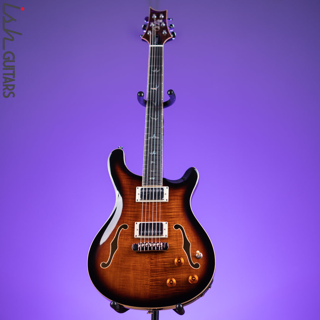 PRS SE Hollowbody II Piezo Electric Guitar Black Gold Sunburst