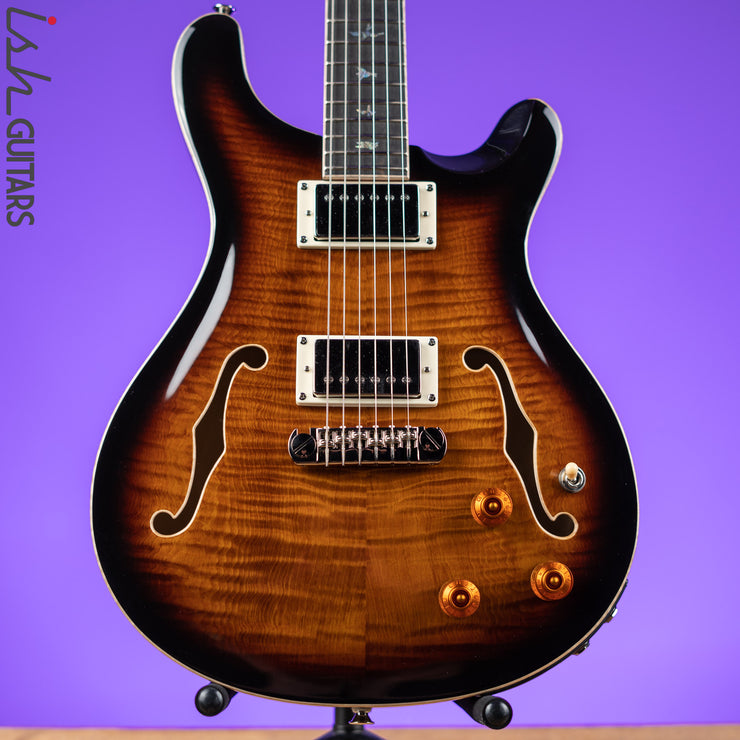 PRS SE Hollowbody II Piezo Electric Guitar Black Gold Sunburst