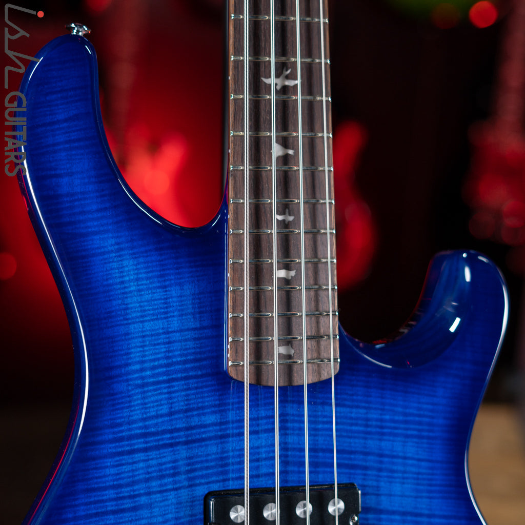 2021 PRS SE Kingfisher Bass Faded Blue Wrap Around Burst