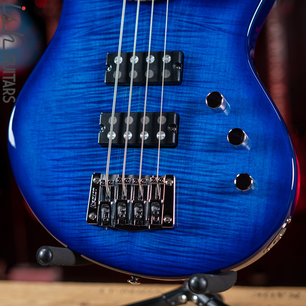 PRS SE Kingfisher Bass Faded Blue Wrap Around Burst Demo