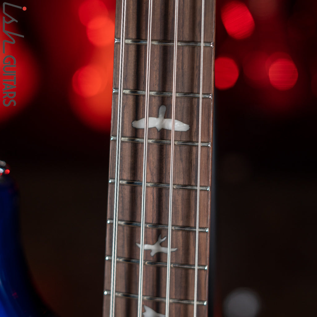 PRS SE Kingfisher Bass Faded Blue Wrap Around Burst Demo