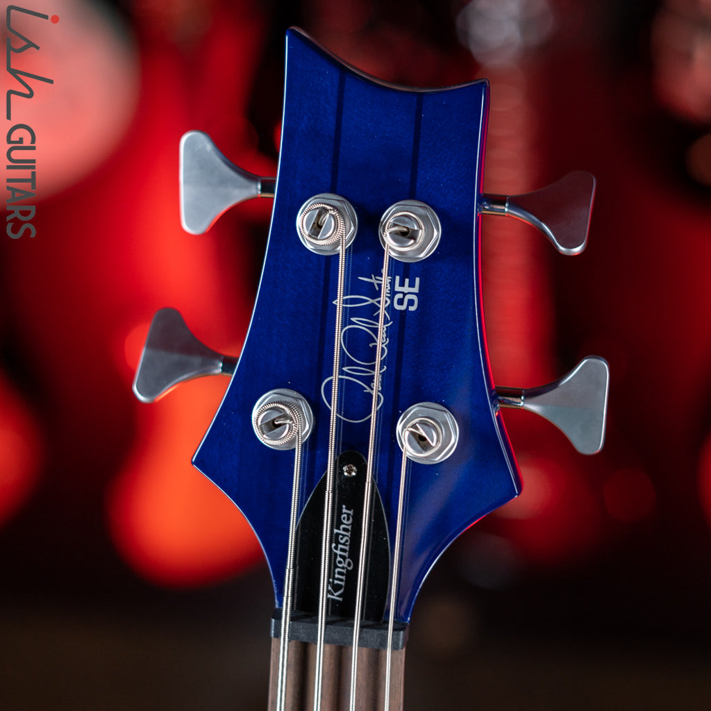 PRS SE Kingfisher Bass Faded Blue Wrap Around Burst Demo