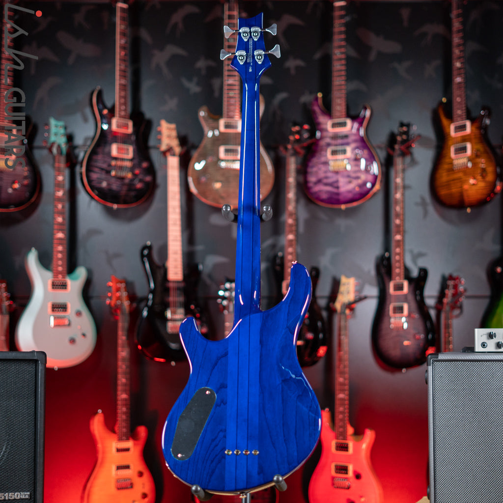 PRS SE Kingfisher Bass Faded Blue Wrap Around Burst Demo