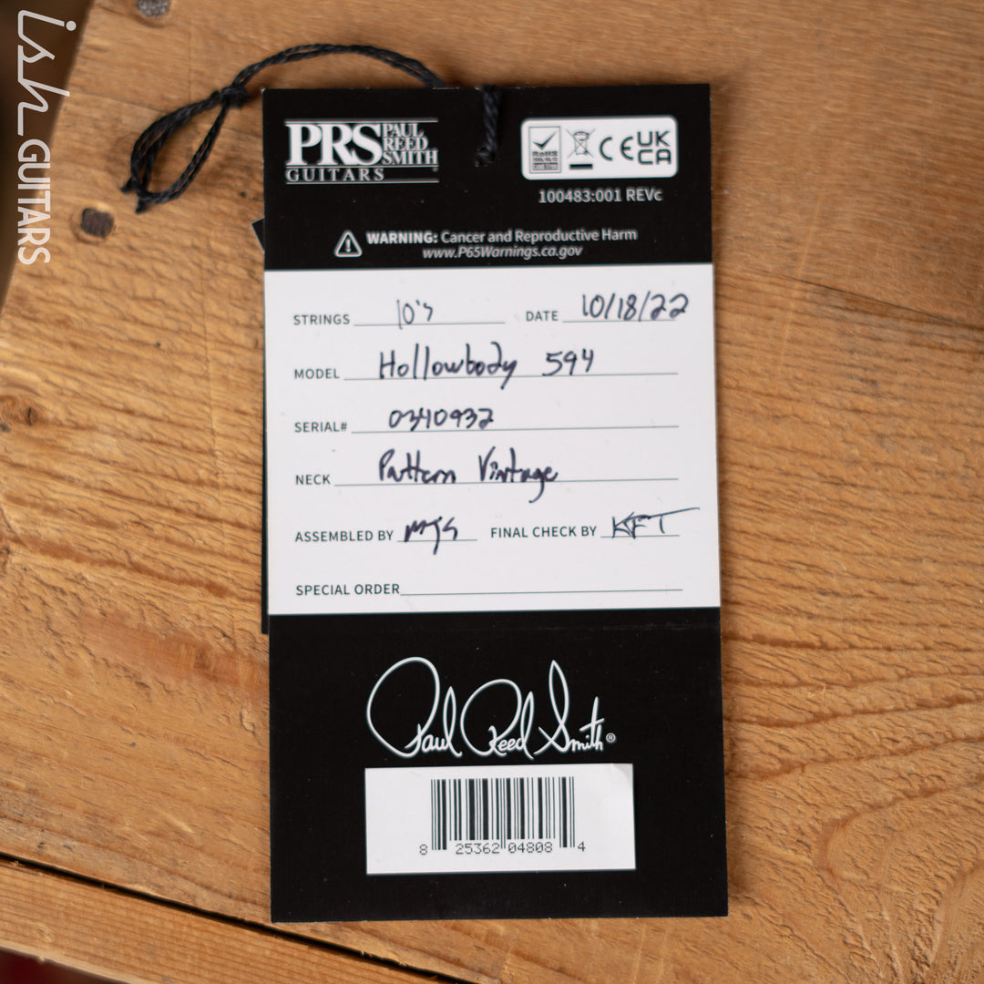 PRS McCarty 594 Hollowbody II Faded Charcoal Wrap