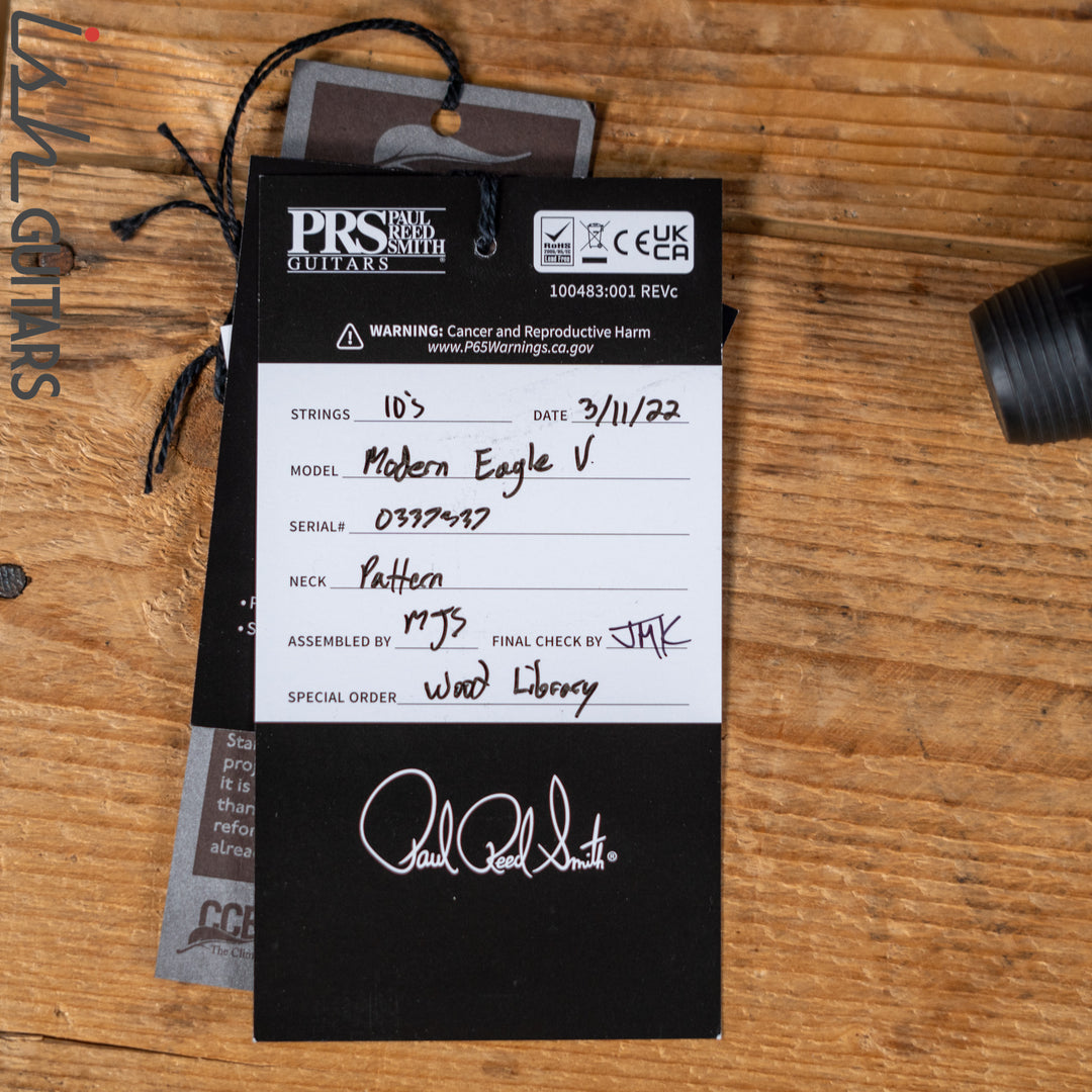 PRS Wood Library Modern Eagle V Opaque Gold Top Brazilian Rosewood
