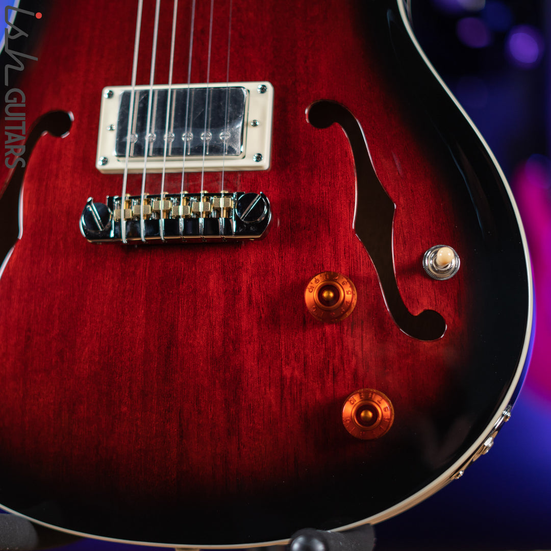 PRS SE Hollowbody Standard Electric Guitar Fire Red Burst Demo
