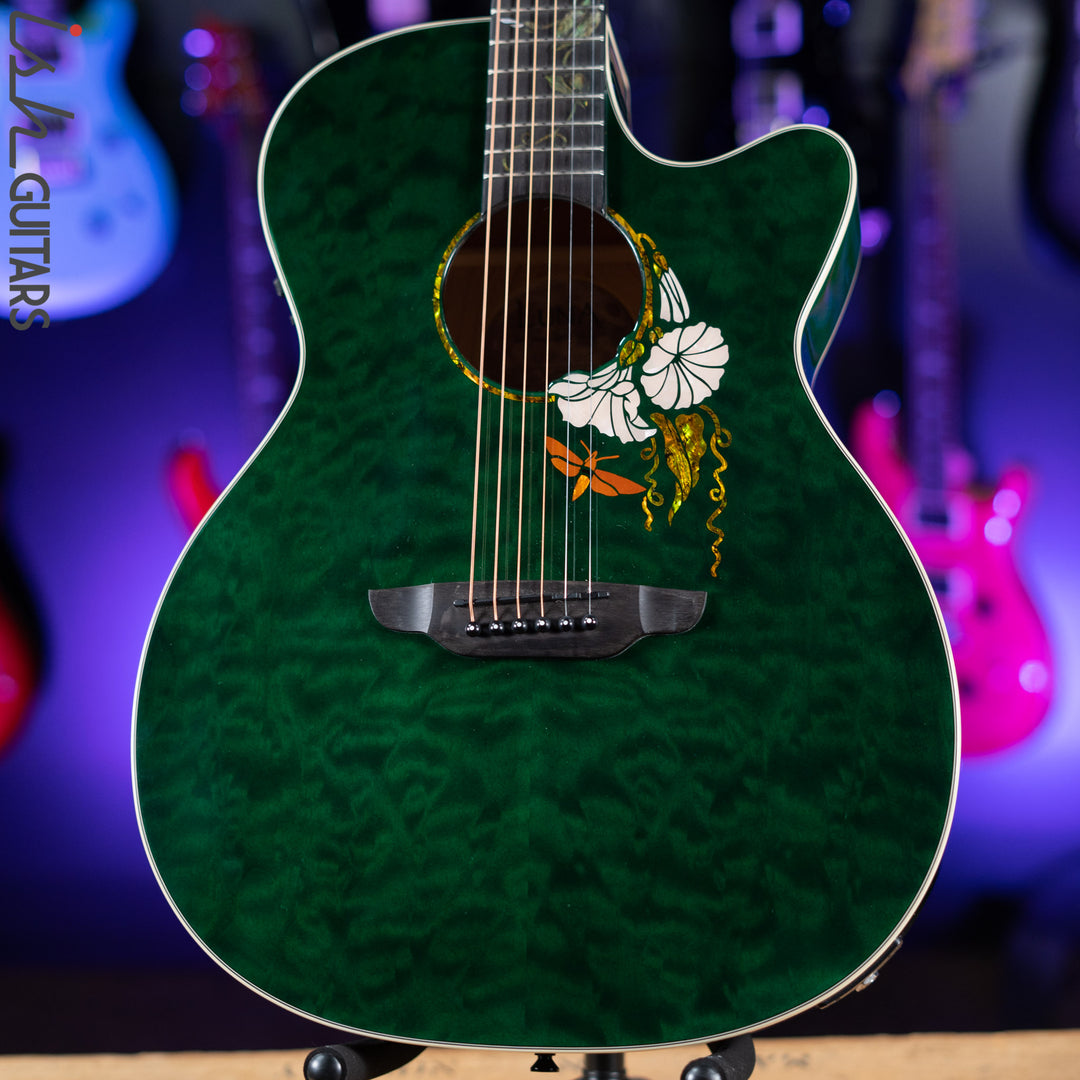 Luna Flo Moon Custom Acoustic Guitar Transparent Mallard