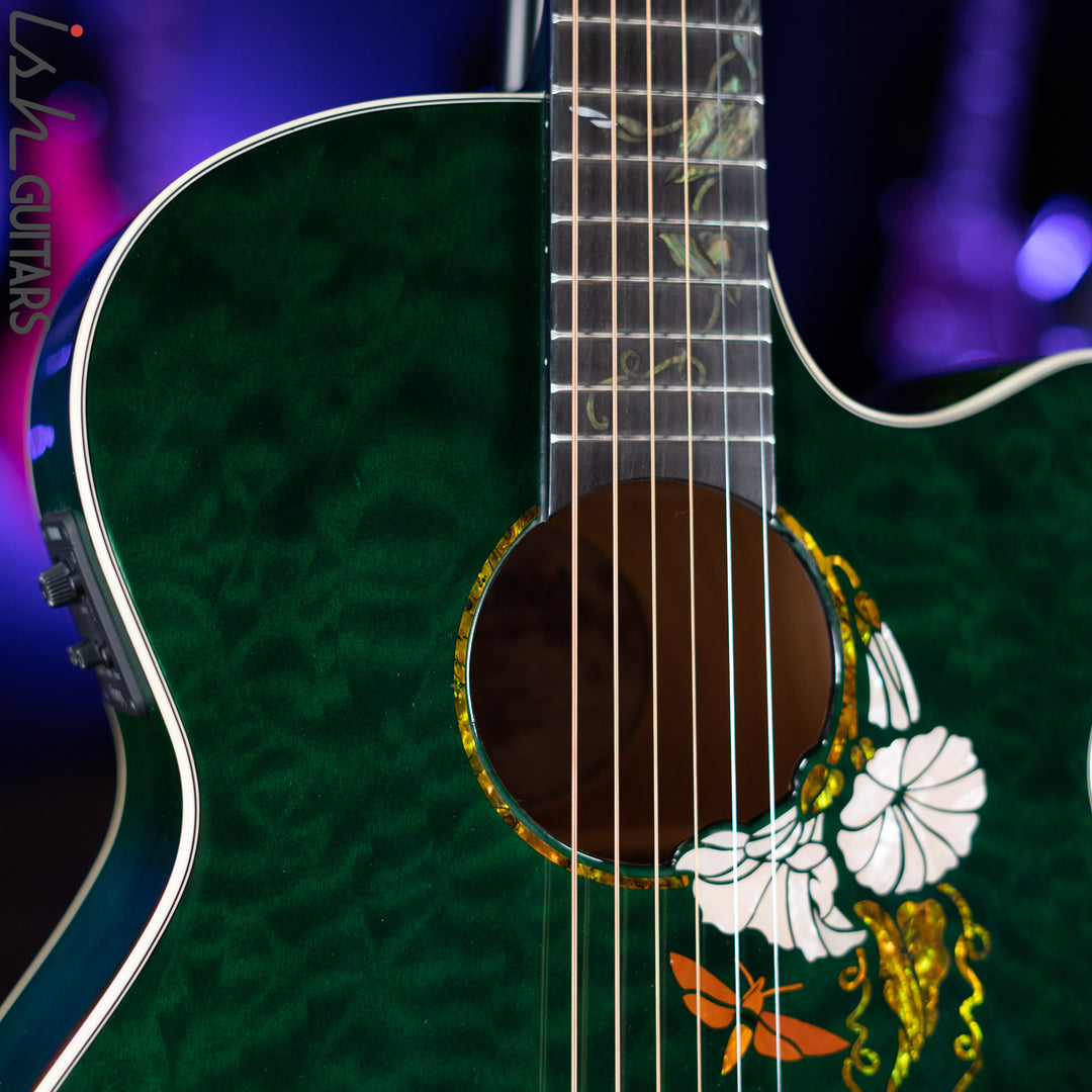 Luna Flo Moon Custom Acoustic Guitar Transparent Mallard