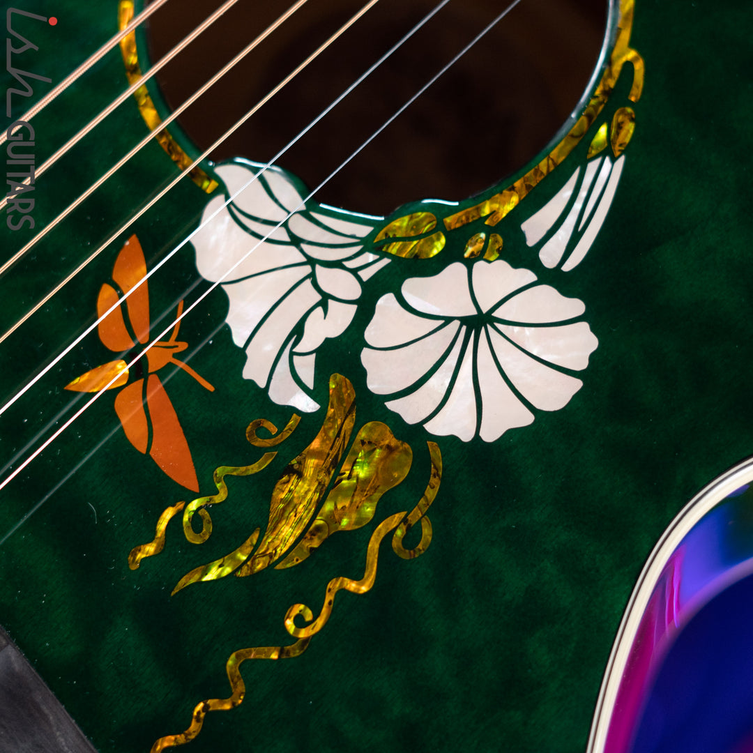 Luna Flo Moon Custom Acoustic Guitar Transparent Mallard
