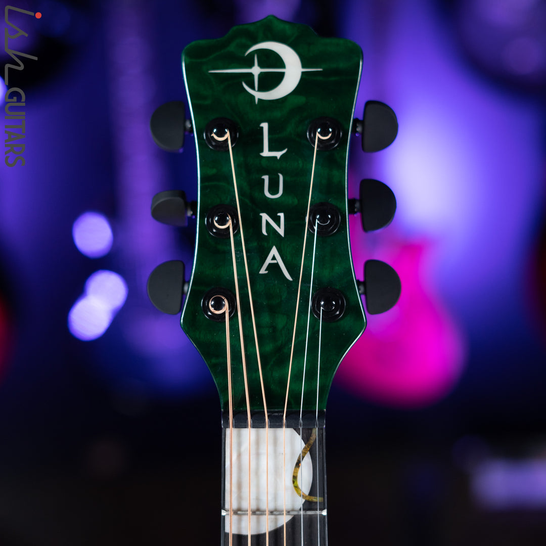 Luna Flo Moon Custom Acoustic Guitar Transparent Mallard