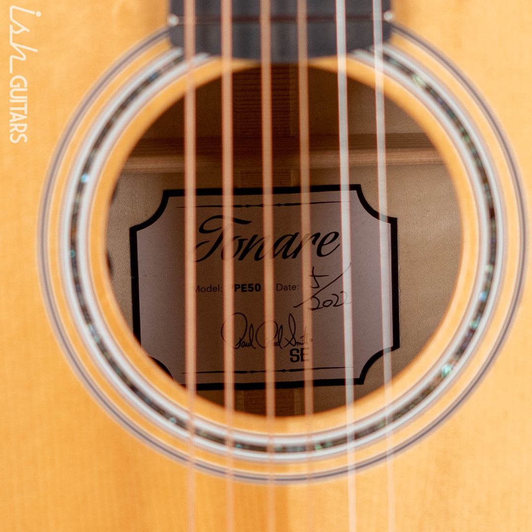 PRS SE P50E Tonare Parlor Acoustic Guitar Black Gold Demo