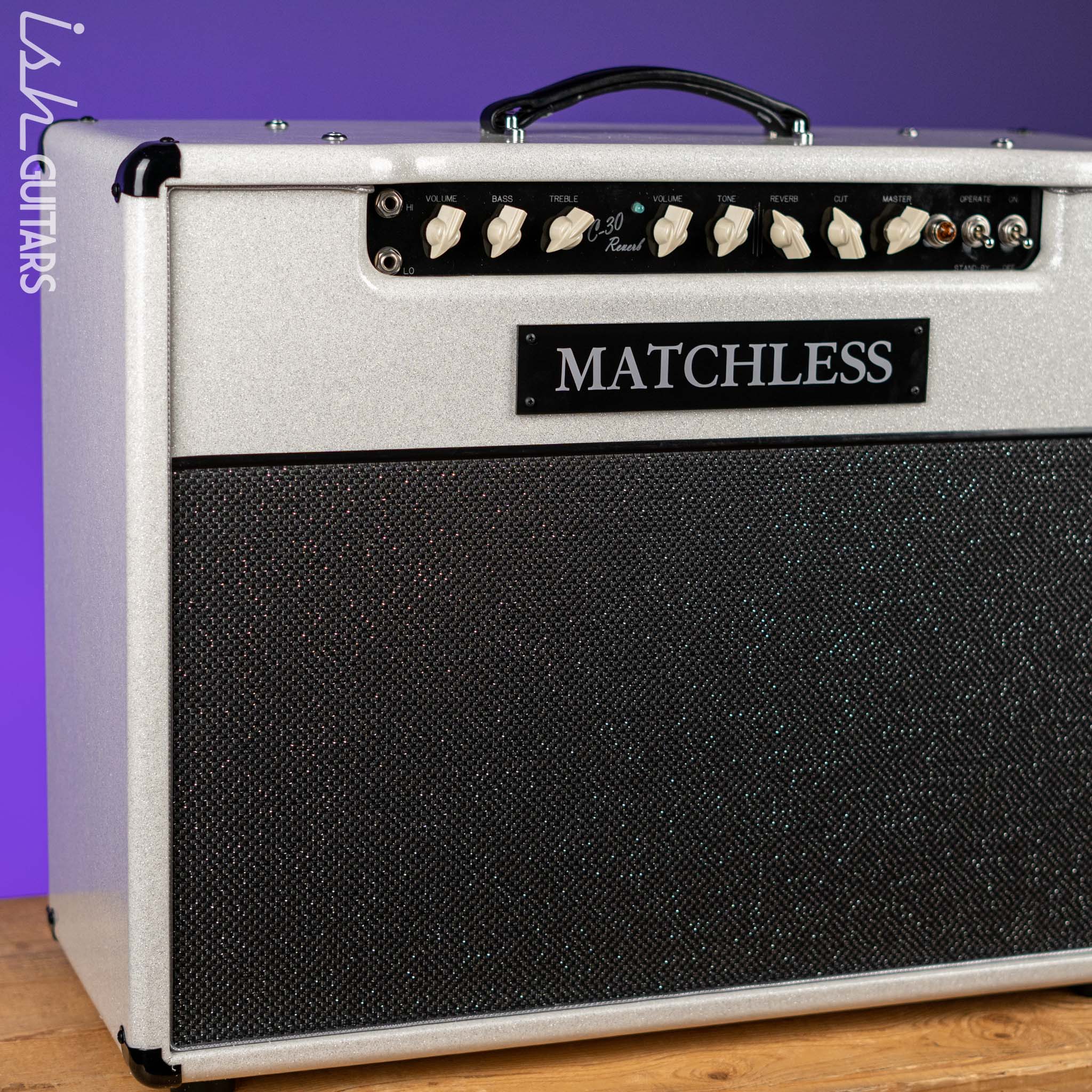Matchless DC-30 Reverb Sparkle White/Silver Demo – Ish Guitars
