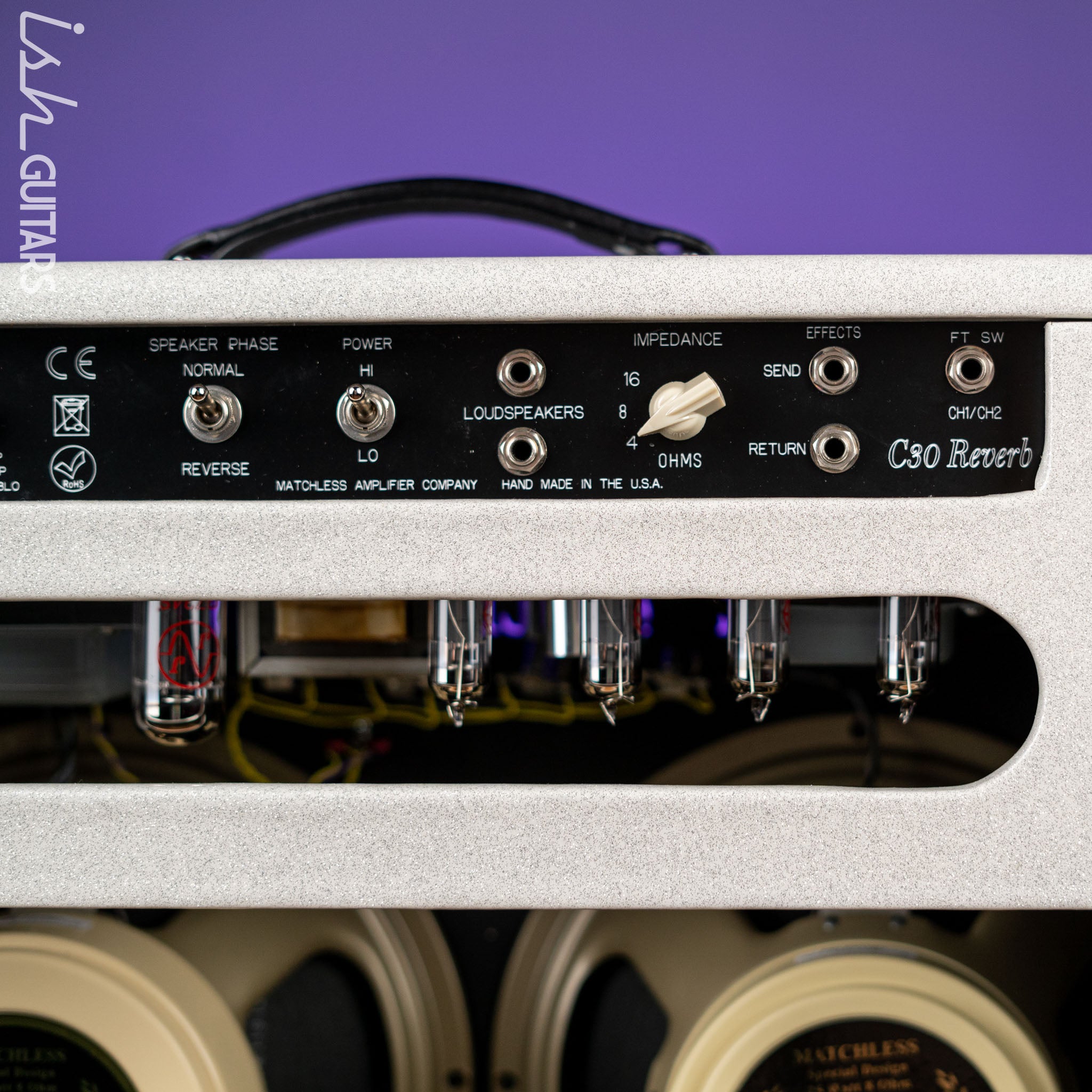 Matchless DC-30 Reverb Sparkle White/Silver Demo – Ish Guitars