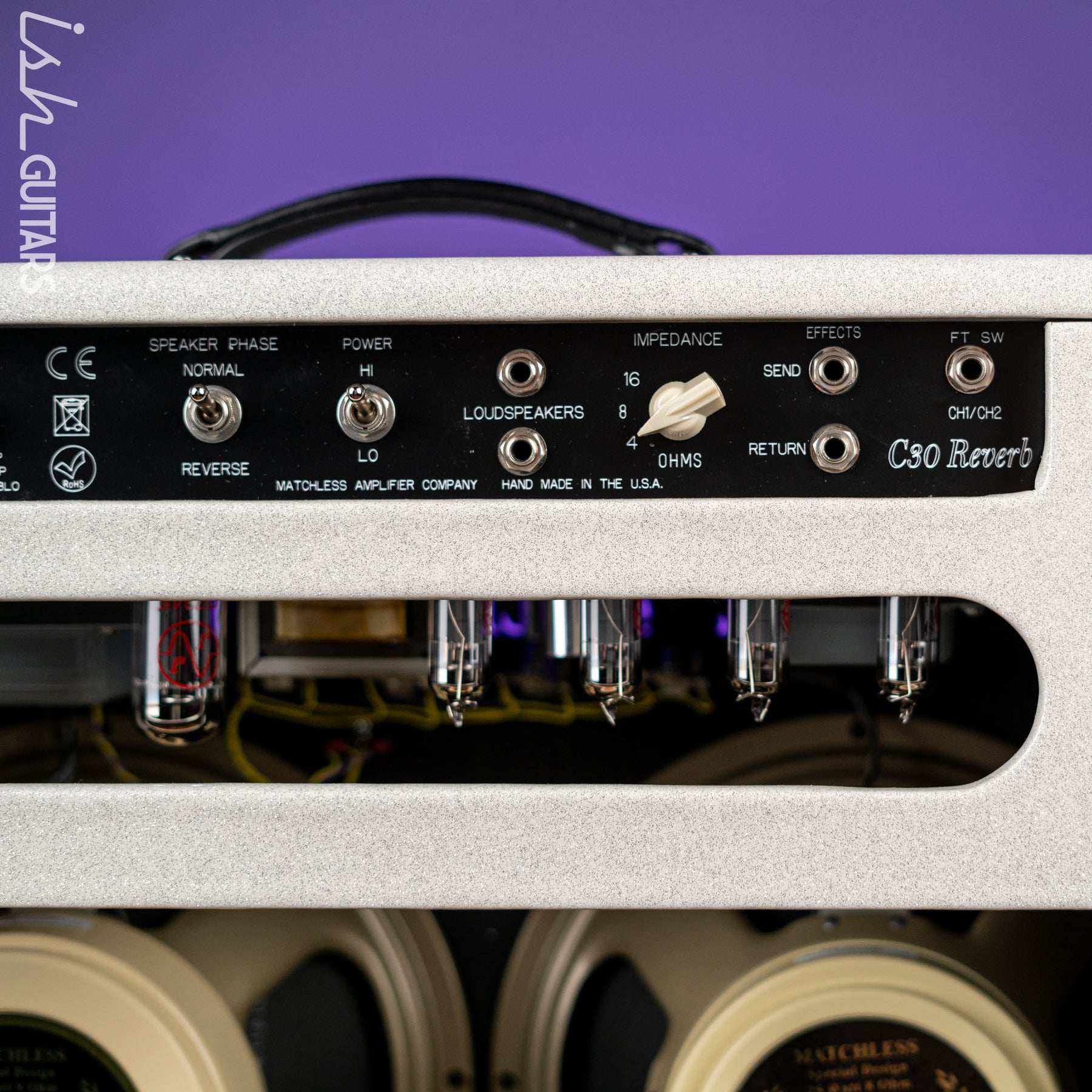 X30 Reverb Matchless DC-30 Reverb Sparkle White/Silver Demo – Ish Guitars