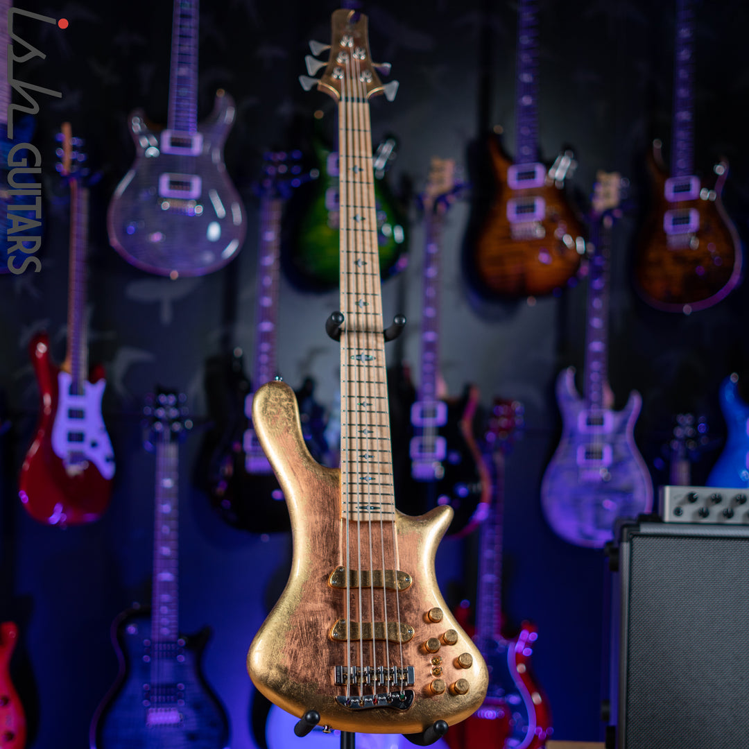 2013 Jerzy Drozd Obsession 5 String Bass Eta Carinae Nebula Gold Bird Collection