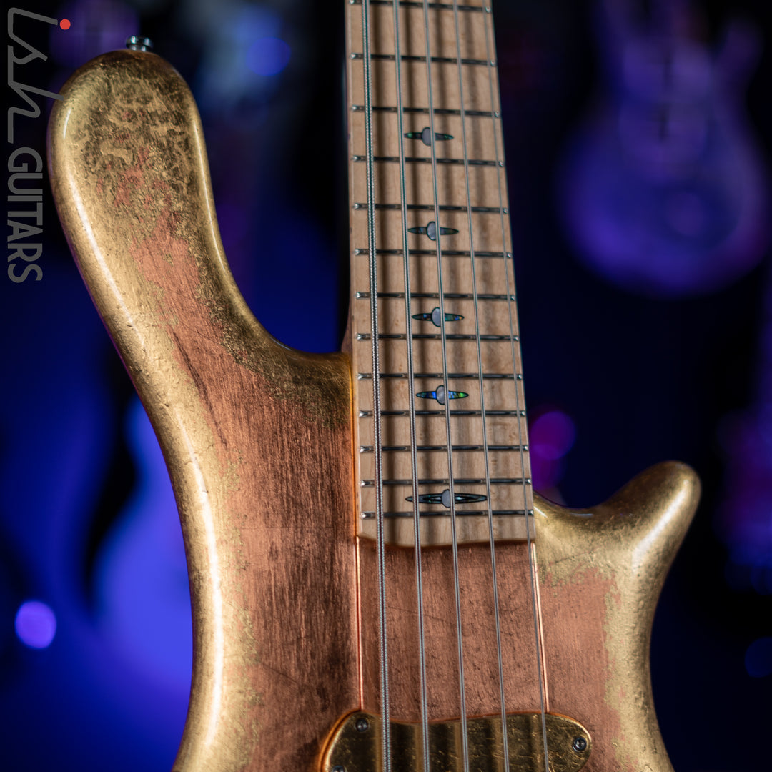 2013 Jerzy Drozd Obsession 5 String Bass Eta Carinae Nebula Gold Bird Collection
