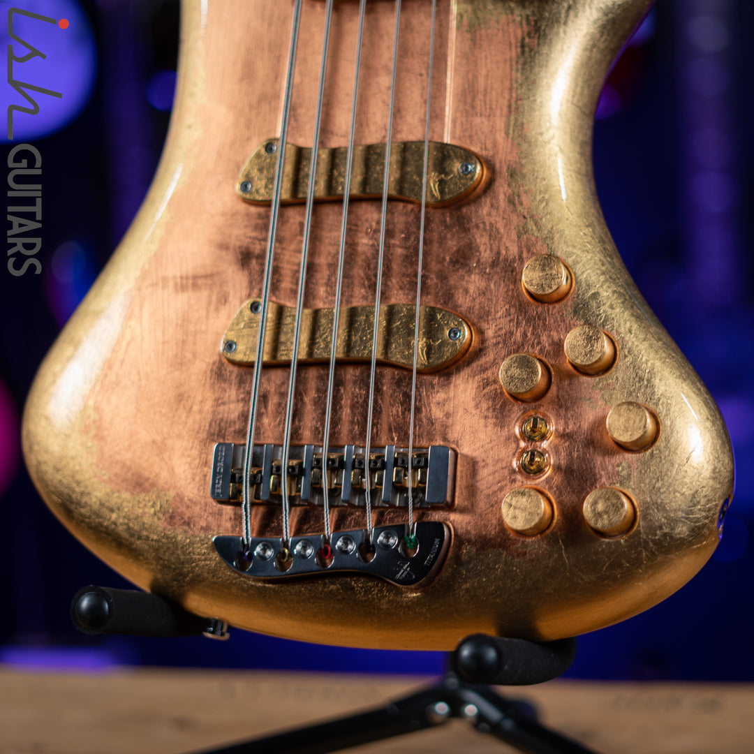 2013 Jerzy Drozd Obsession 5 String Bass Eta Carinae Nebula Gold Bird Collection